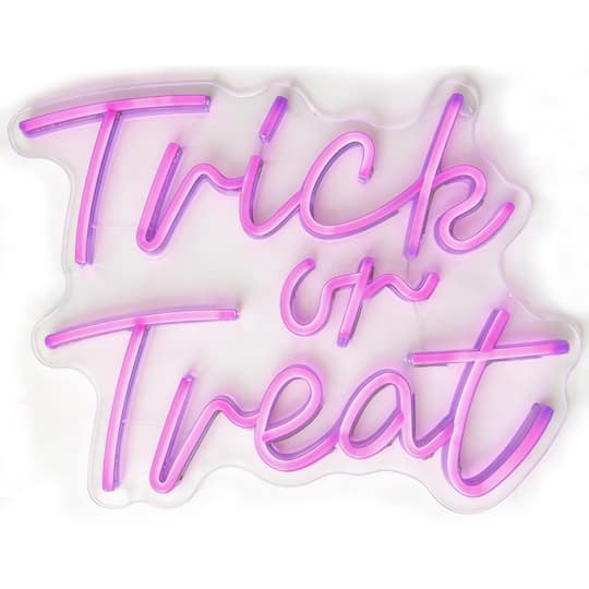 15" Purple Trick or Treat USB Lighted Neon Sign by Ashland®